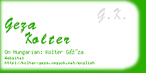 geza kolter business card